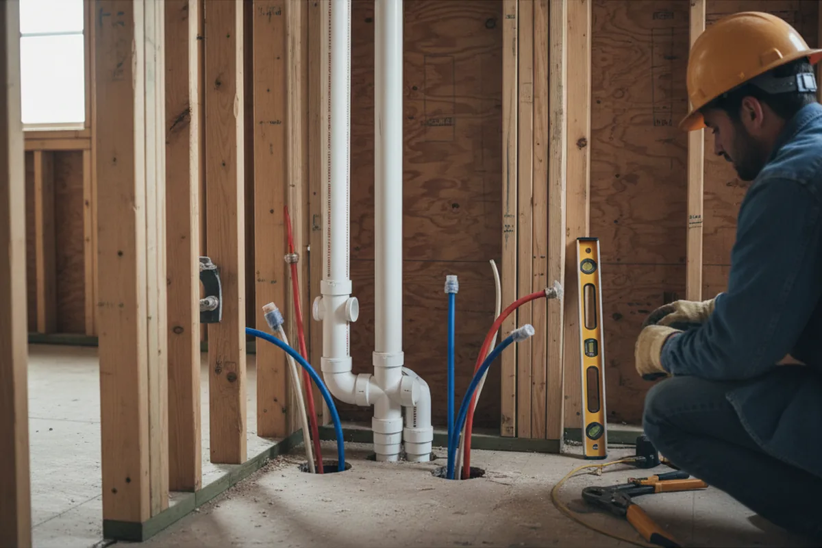 Drain and supply rough-in during Toilet Repair and Installation in Springville